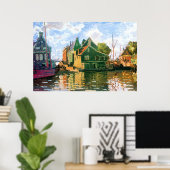 Monet - Zaandam, kanaalschilderij Poster (Thuiskantoor)
