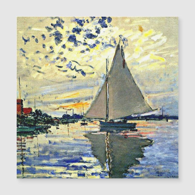 Monet - Zeilboot bij le Petit Gennevilliers, (Voorkant)