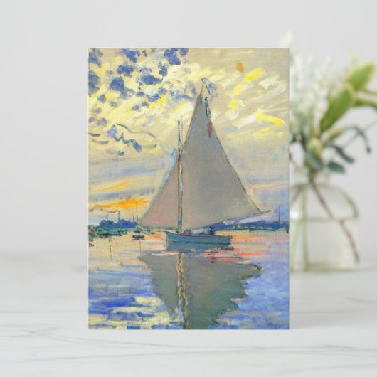 Monet Zeilboot bij Le Petit-Gennevilliers Aankondiging (Staand voorkant)