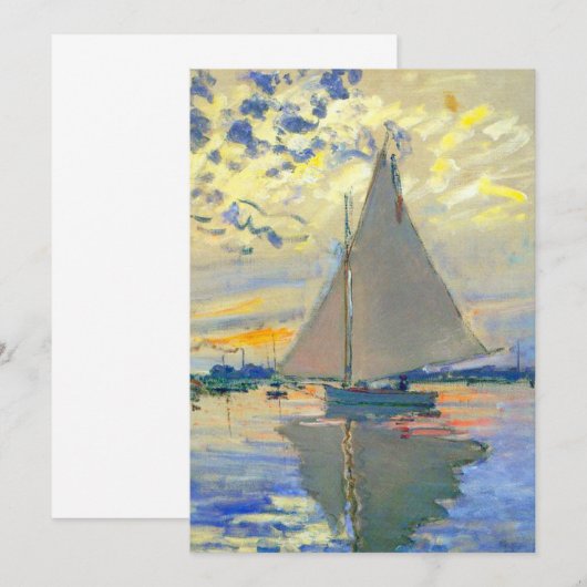 Monet Zeilboot bij Le Petit-Gennevilliers Aankondiging (Voorkant / Achterkant)