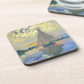 Monet Zeilboot bij Le Petit-Gennevilliers Bier Onderzetter (Linkerzijde)