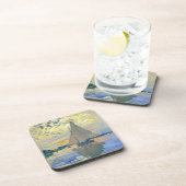 Monet Zeilboot bij Le Petit-Gennevilliers Bier Onderzetter (Rechterzijde)