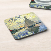 Monet - Zeilboot bij le Petit Gennevilliers Bier Onderzetter (Linkerzijde)