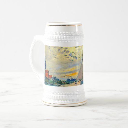 Monet Zeilboot bij Le Petit-Gennevilliers Bierpul (Voorkant links)