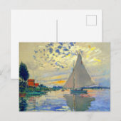 Monet Zeilboot bij Le Petit-Gennevilliers Briefkaart (Voorkant / Achterkant)