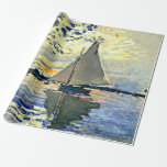 Monet - Zeilboot bij le Petit Gennevilliers Cadeaupapier<br><div class="desc">Claude Monet schilderij,  Zeilboot bij le Petit Gennevilliers</div>