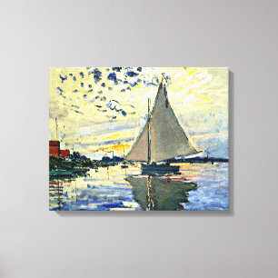 Monet - Zeilboot bij le Petit Gennevilliers Canvas Afdruk