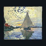 Monet - Zeilboot bij le Petit Gennevilliers Fleece Deken<br><div class="desc">Claude Monet schilderij,  Zeilboot bij le Petit Gennevilliers</div>