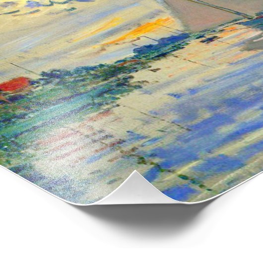 Monet Zeilboot bij Le Petit-Gennevilliers Foto Afdruk (Hoek)