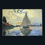 Monet - Zeilboot bij le Petit Gennevilliers Gelamineerde Placemat<br><div class="desc">Claude Monet schilderij,  Zeilboot bij le Petit Gennevilliers</div>