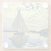 Monet - Zeilboot bij le Petit Gennevilliers Glazen Onderzetter (Achterkant)