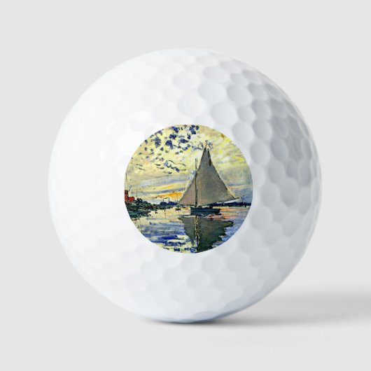 Monet - Zeilboot bij le Petit Gennevilliers Golfballen (Voorkant)