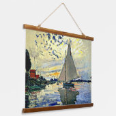 Monet - Zeilboot bij le Petit Gennevilliers Hangend Wandkleed (Gebogen)