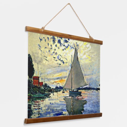 Monet - Zeilboot bij le Petit Gennevilliers Hangend Wandkleed (Gebogen)