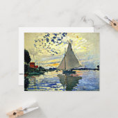 Monet - Zeilboot bij le Petit Gennevilliers Kaart (Voorkant / Achterkant in situ)
