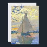Monet Zeilboot bij Le Petit-Gennevilliers Kaart<br><div class="desc">Kaart met Claude Monets olieverfschilderij Zeilboot bij Le Petit-Gennevilliers (1874). Een serene zeilboot vaart in Parijs,  Frankrijk. Perfect voor liefhebbers van impressionisme en Franse kunstverzamelaars!</div>