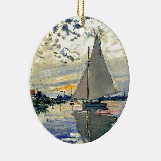 Monet - Zeilboot bij Le Petit-Gennevilliers Keramisch Ornament (Rechts)