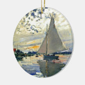 Monet - Zeilboot bij Le Petit-Gennevilliers Keramisch Ornament (Links)