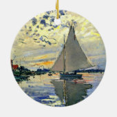 Monet - Zeilboot bij Le Petit-Gennevilliers Keramisch Ornament (Achterkant)
