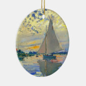 Monet Zeilboot bij Le Petit-Gennevilliers Keramisch Ornament (Rechts)
