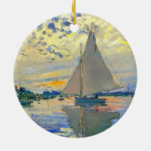 Monet Zeilboot bij Le Petit-Gennevilliers Keramisch Ornament (Achterkant)