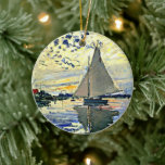 Monet - Zeilboot bij le Petit Gennevilliers Keramisch Ornament<br><div class="desc">Claude Monet schilderij,  Zeilboot bij Le Petit Gennevilliers,  bestseller.</div>