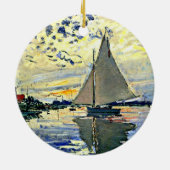 Monet - Zeilboot bij le Petit Gennevilliers Keramisch Ornament (Achterkant)