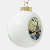 Monet - Zeilboot bij le Petit Gennevilliers Keramische Bal Ornament (Links)