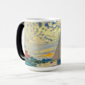 Monet Zeilboot bij Le Petit-Gennevilliers Magische Mok (Voorkant links)