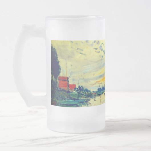 Monet Zeilboot bij Le Petit-Gennevilliers Matglas Bierpul (Links)