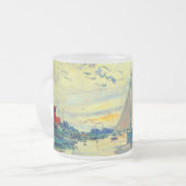 Monet Zeilboot bij Le Petit-Gennevilliers Matglas Koffiemok (Voorkant links)