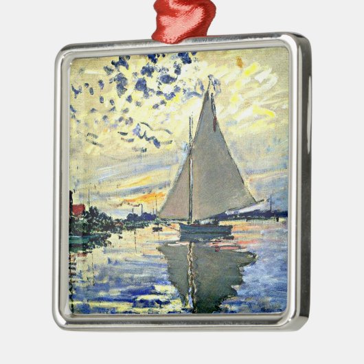 Monet - Zeilboot bij le Petit Gennevilliers Metalen Ornament (Links)
