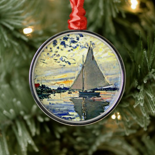 Monet - Zeilboot bij le Petit Gennevilliers Metalen Ornament (Boom)