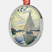Monet - Zeilboot bij le Petit Gennevilliers Metalen Ornament (Links)