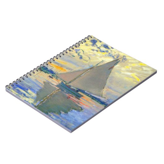 Monet Zeilboot bij Le Petit-Gennevilliers Notitieboek (Linkerzijde)