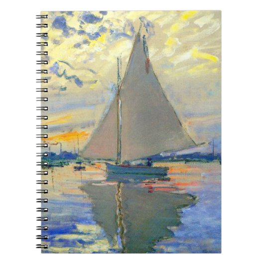 Monet Zeilboot bij Le Petit-Gennevilliers Notitieboek (Voorkant)