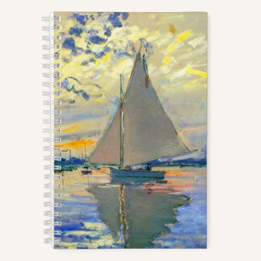 Monet Zeilboot bij Le Petit-Gennevilliers Notitieboek (Voorkant)