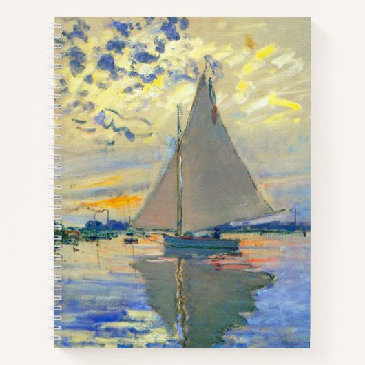 Monet Zeilboot bij Le Petit-Gennevilliers Notitieboek (Voorkant)