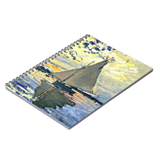 Monet - Zeilboot bij le Petit Gennevilliers Notitieboek (Linkerzijde)