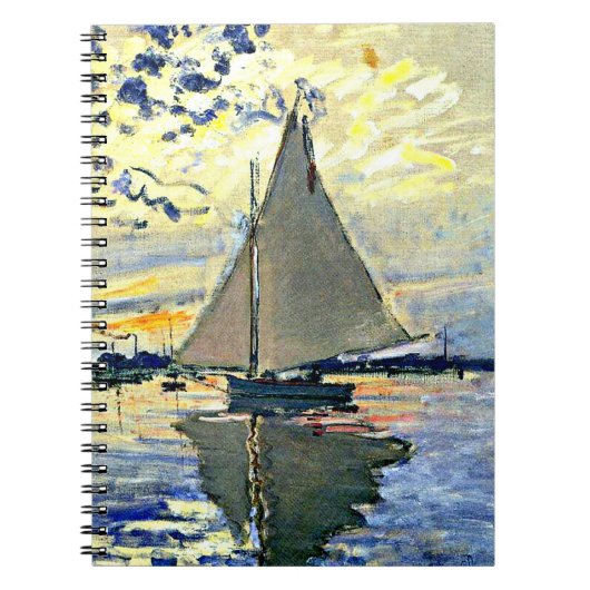 Monet - Zeilboot bij le Petit Gennevilliers Notitieboek (Voorkant)