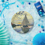 Monet - Zeilboot bij le Petit Gennevilliers, Papieren Bordje (Feest)