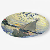 Monet - Zeilboot bij le Petit Gennevilliers Papieren Bordje (Gekanteld)