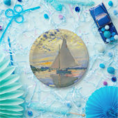 Monet Zeilboot bij Le Petit-Gennevilliers Papieren Bordje (Feest)