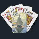 Monet - Zeilboot bij le Petit Gennevilliers Pokerkaarten<br><div class="desc">Claude Monet-schilderij,  Zeilboot bij le Petit Gennevilliers.</div>