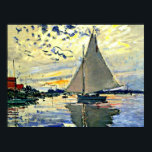 Monet - Zeilboot bij le Petit Gennevilliers Poster<br><div class="desc">Claude Monet schilderij,  Zeilboot bij le Petit Gennevilliers</div>