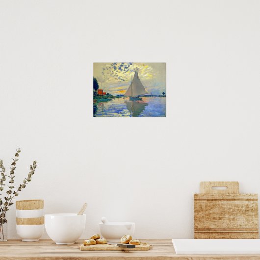 Monet Zeilboot bij Le Petit-Gennevilliers Poster (Keuken)