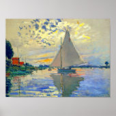 Monet Zeilboot bij Le Petit-Gennevilliers Poster (Voorkant)