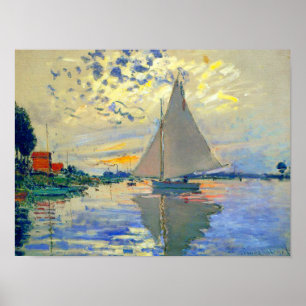 Monet Zeilboot bij Le Petit-Gennevilliers Poster