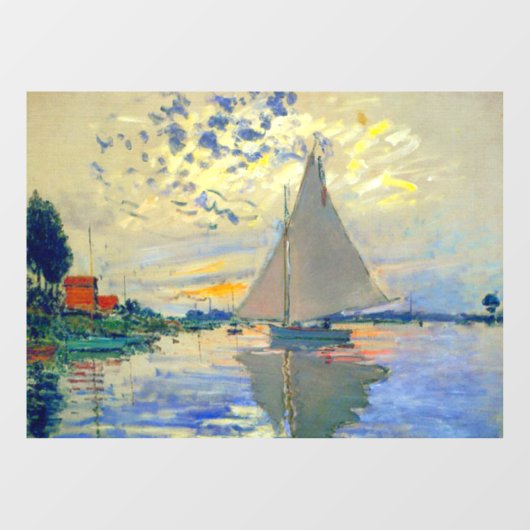 Monet Zeilboot bij Le Petit-Gennevilliers Raamsticker (Vel)