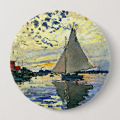 Monet - Zeilboot bij le Petit Gennevilliers Ronde Button 4,0 Cm (Voorkant)